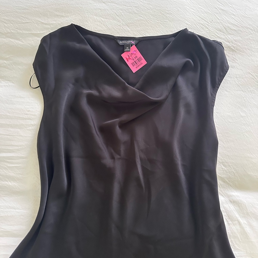Banana Republic Black Draped Blouse